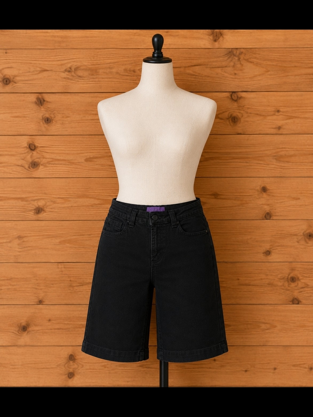 NYDJ Black Denim Bermuda Shorts
